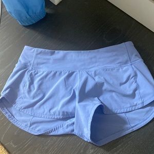 Blue lululemon speed up 2.5 shorts